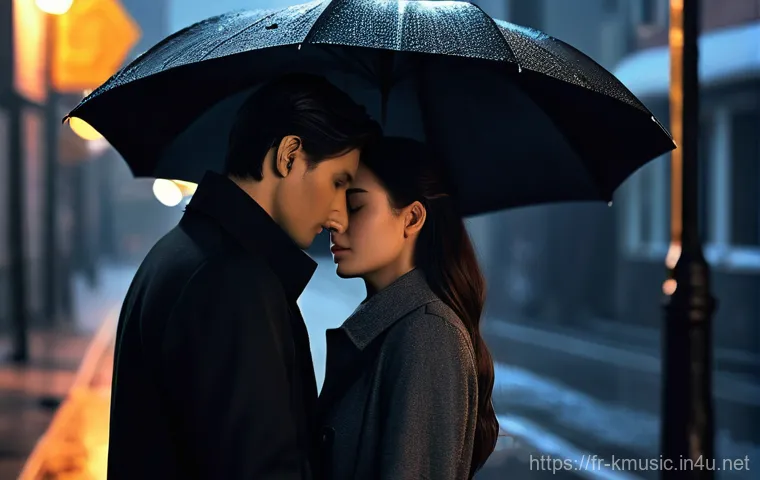 김범수 보고싶다 드라마 인기 이유 - **Prompt 1: A Melancholic Reunion in the Rain**
    "A young couple, a man and a woman in their late...