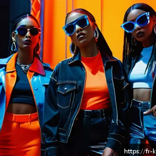 마마무 HIP 뮤직비디오 메시지 - A vibrant urban music video scene featuring four confident women dressed in stylish, colorful outfit...